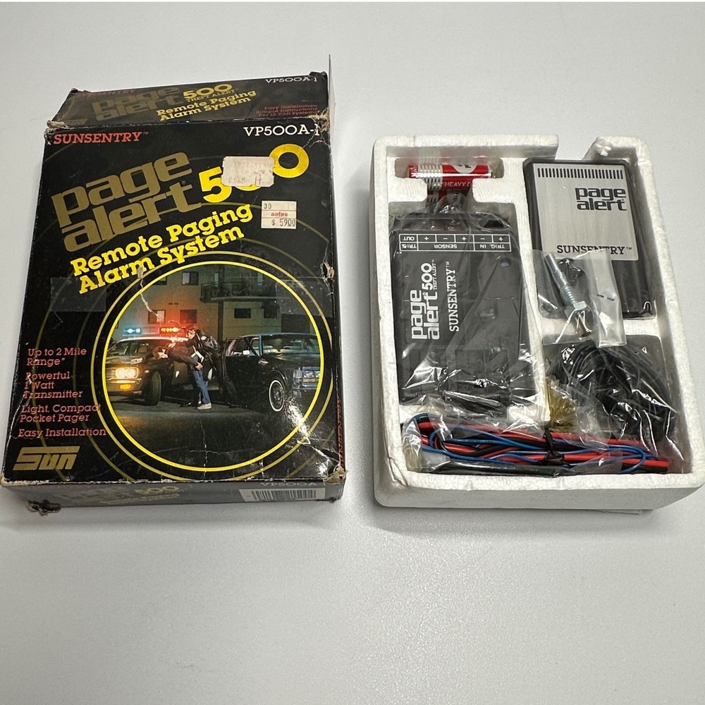 Sun Sentry Page Alert 500 Remote Paging Alarm‎ System VP500A-1 Black Excellent